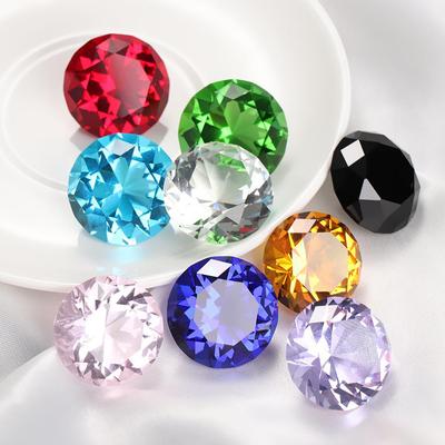 2 Stück 30mm Farben geschliffenes Glas Kristall Diamantförmig Briefbeschwerer Dekor Edelstein DIY Schmuck Handwerk Hochzeits- Weihnachten Schmuckstück Geschenke