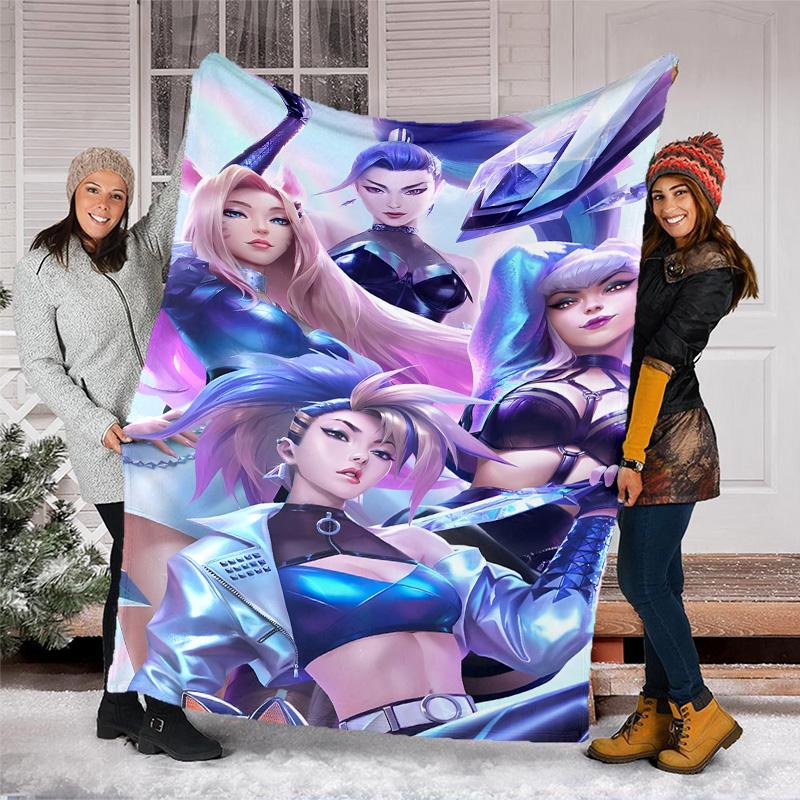 1pc Game L-Lol Theme Blanket - Digital Print, Polyester, Cozy for All Seasons, Perfect for Outdoor, and Travel