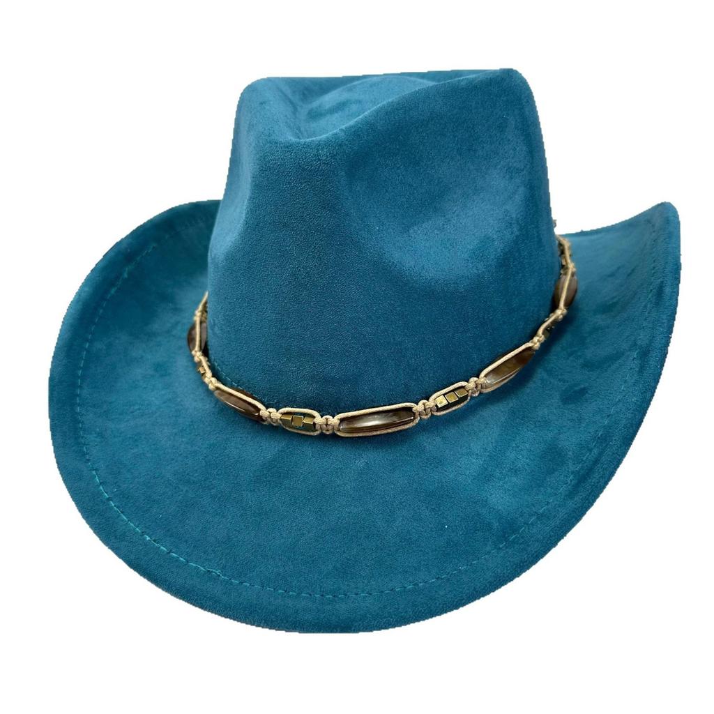 Western Cowboy Hat Women Woolen British Suede Accessories Peach Heart Top Hat Felt Hat