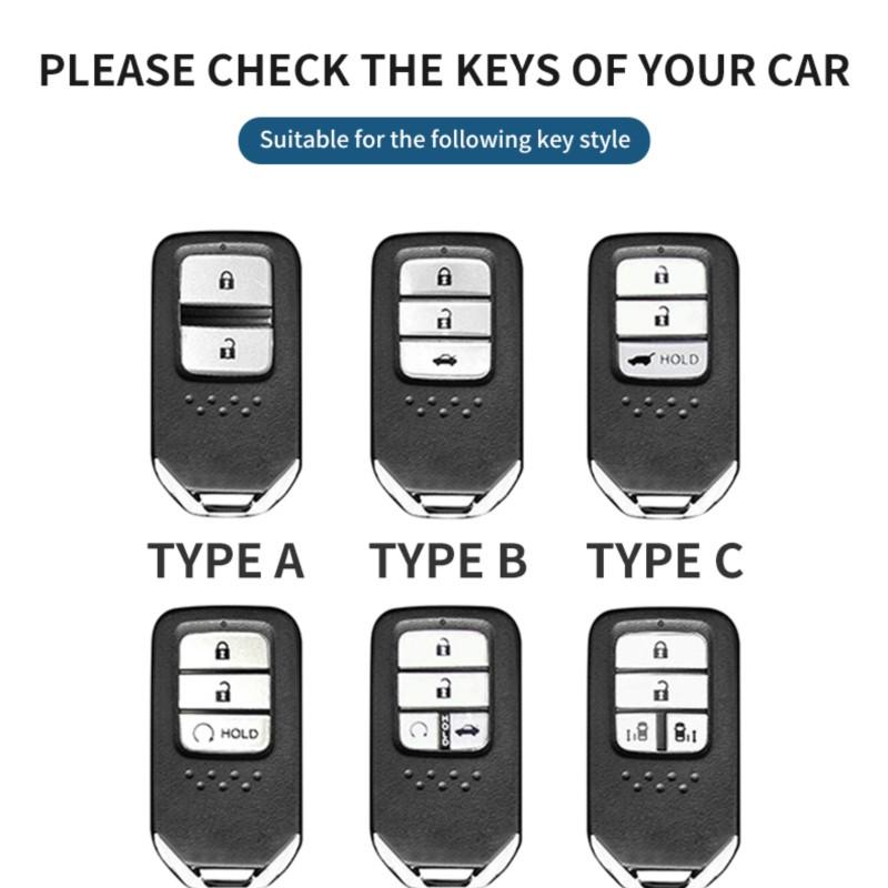 Car Key Case Cover Protection Shell For Honda Civic CRV HRV Accord Pilot Fit Freed Vezel Odyssey 2018-2022 EX EXL Smart Keyless