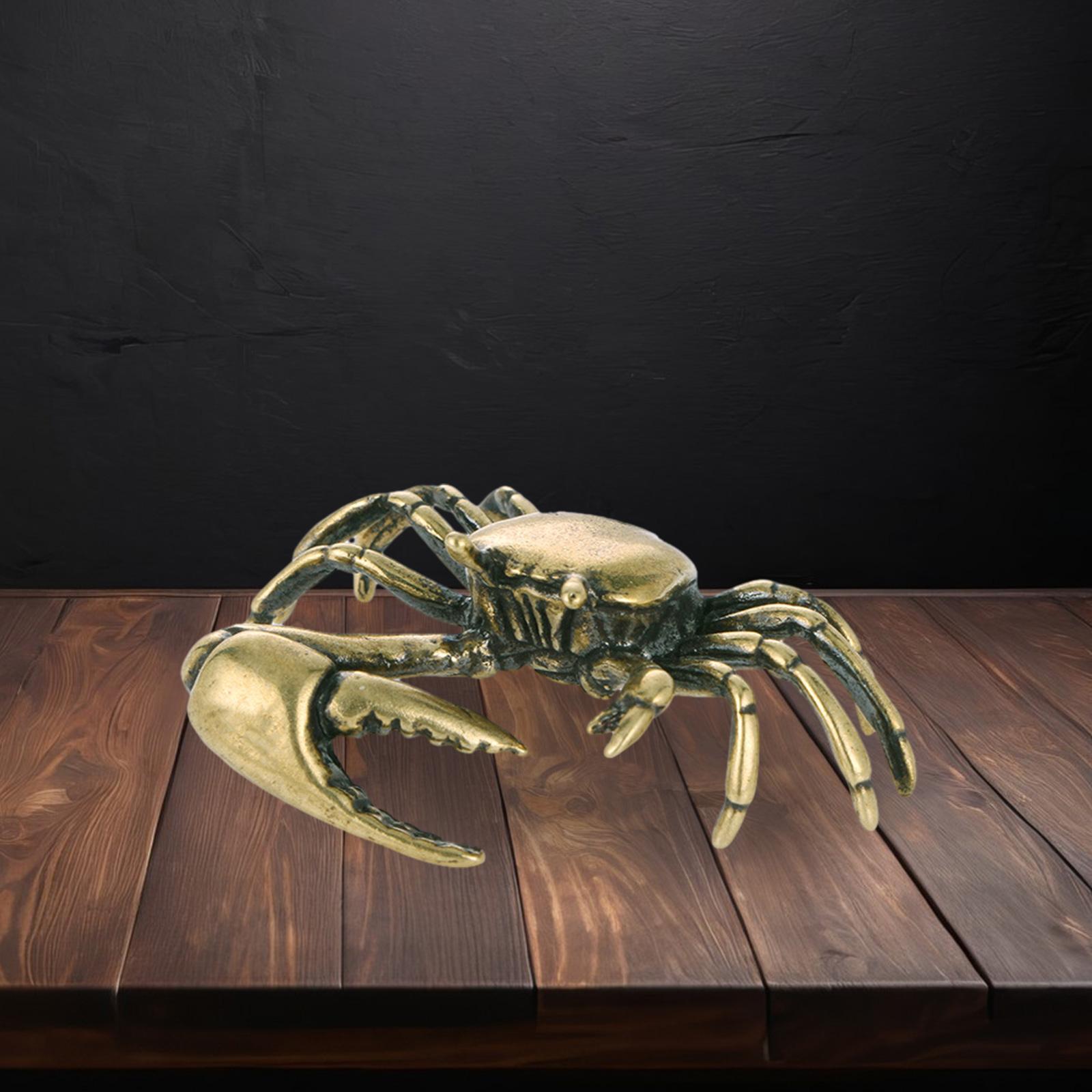 

Brass Crab Figurine Artistic Home or Office Table Decoration Vintage Lovely Fish Tank Ornaments Collectable Animal Ornament