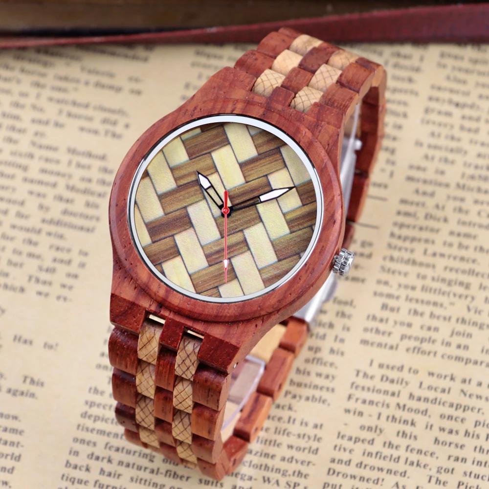 Nature Wood Bamboo Watch Men Handmade Full Wooden Creative Men's Watches New Fashion Quartz Digital Clock Christmas Gift
