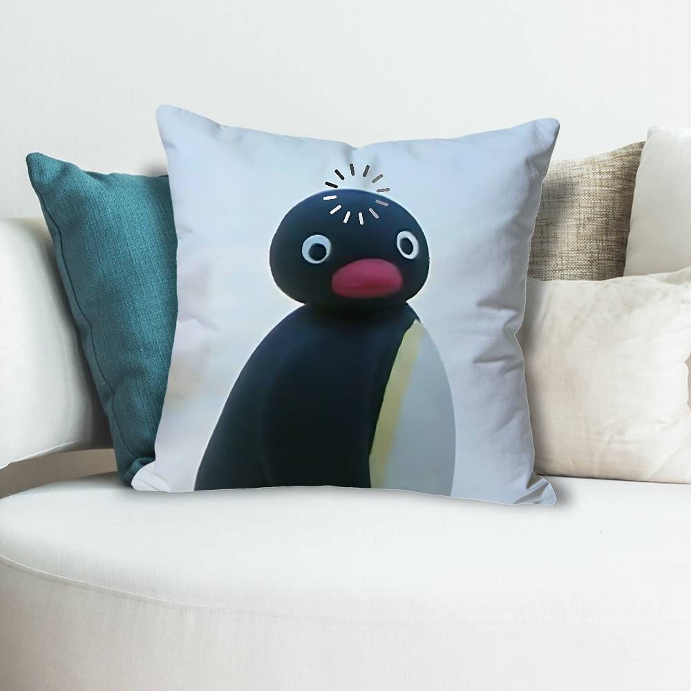 Penguin Cute PPingu Various Sizes Square Pillow Case For Car Home Bedchamber Decor Custom Valentine gift