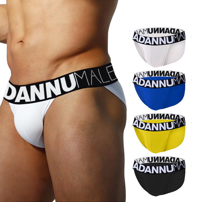ADANNU Men's Low-Rise High-Cut Cotton Body-Shaping Briefs – Comfortable, Trendy, Solid Color.