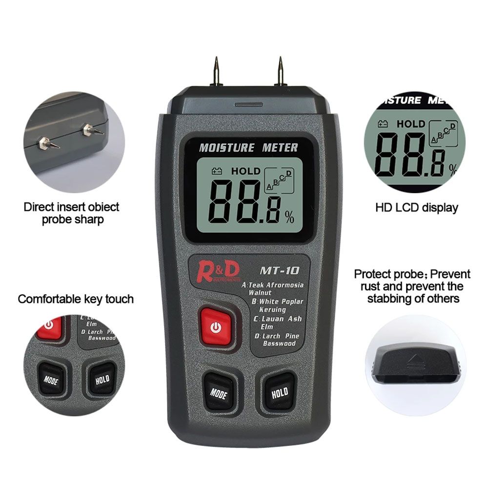 0~99.9% Tree Density Wood Moisture Meter Timber Damp Detector Wood Humidity Tester Hygrometer