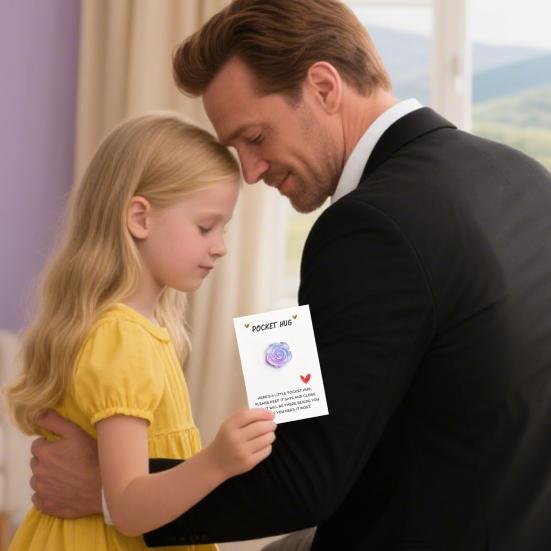 

Pocket Hug Card with Gradient Rose for Women Men Mini Pocket Hug Tokens with Greeting Card Inspirational Gifts for Long Distance Relationship