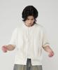 UNTAPPED STUDIO Washable Cool Cotton Cable Short Sleeve Round Button Knit 3 Colors