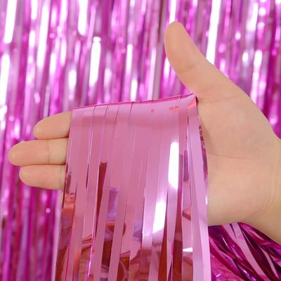 Decor 2M Foil Fringe Curtains Colorful Background Foil Tassel Curtain DIY Shiny Party Backdrop Curtains Shower Party