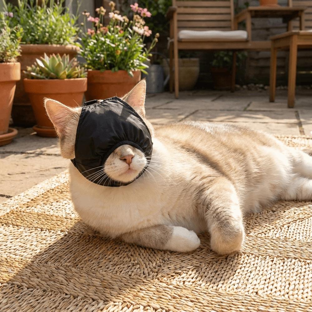 Breathable Cat Shade Hood Adjustable Cat Calming Eye Mask Dog Motion Sickness Hood  Car Travel
