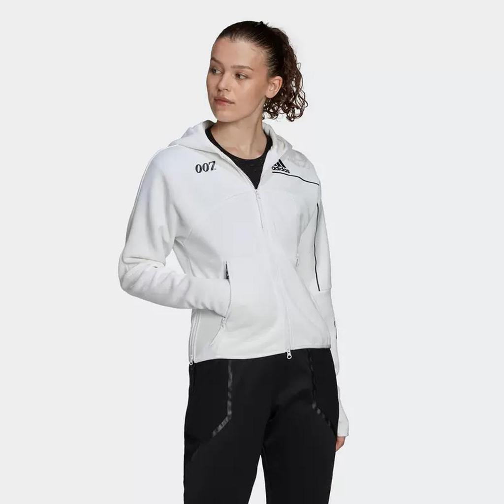 adidas Women's Z.N.E. X 007 James Bond White Hooded Track Jacket GN6814