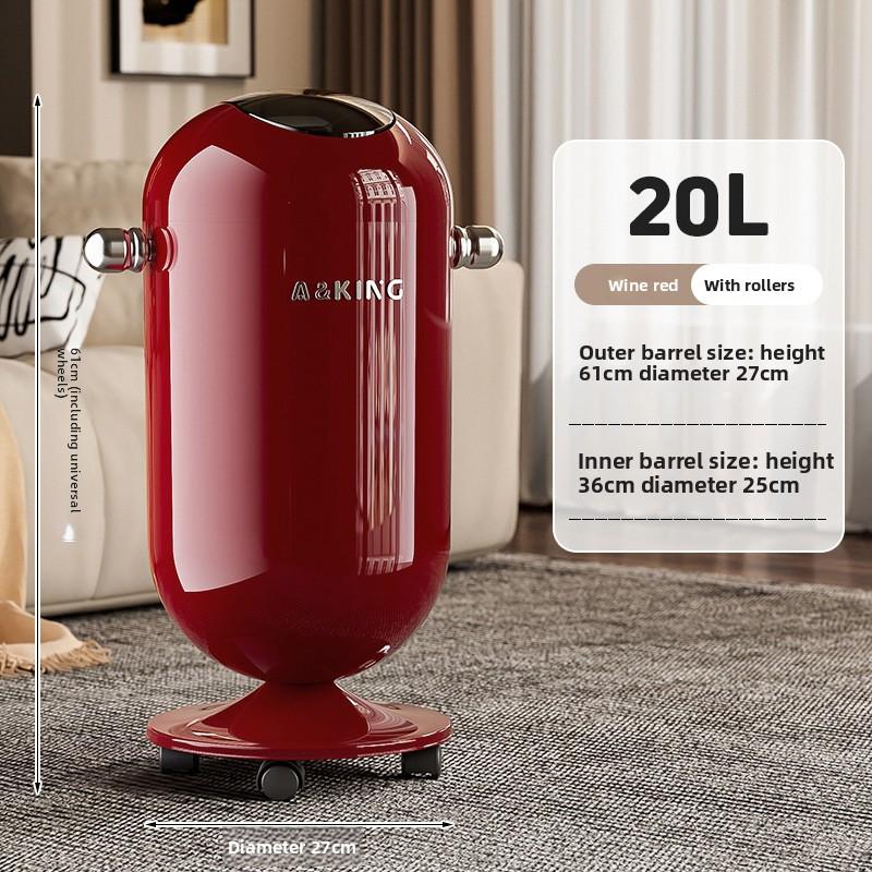 Large Capacity Kitchen Trash Can with Lid High Value Home Living Room Bathroom Wastepaper Basket Creative Light Luxury Trash Can