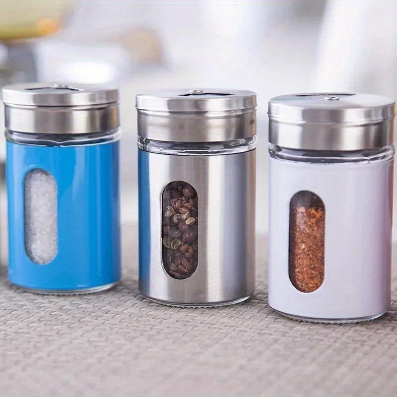 Stainless Steel Seasoning Bottle Peppercorn Seasoning Bottle Outdoor Barbecue Tools Porous Rotating Lid Seasoning Bottle