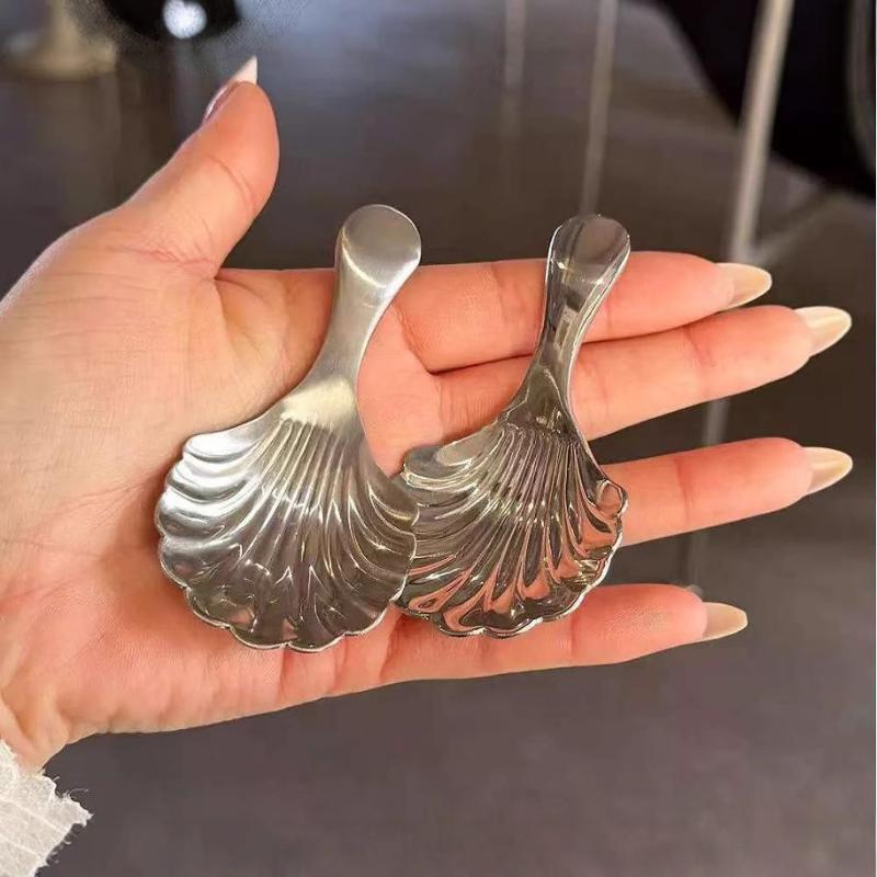 1/2/3Pcs Shell Tea Spoon Stainless Steel Stirring Sundae Coffee Tea Spoons Dessert Stirring Coffee Supplies Mini Small Coffee