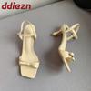 Fashion Luxury Female Butterfly-Knot Ladies Thin Heels Sandals Shoes Fashion Round Toe Footwear Elegant Women Heeled Sandals Shoes