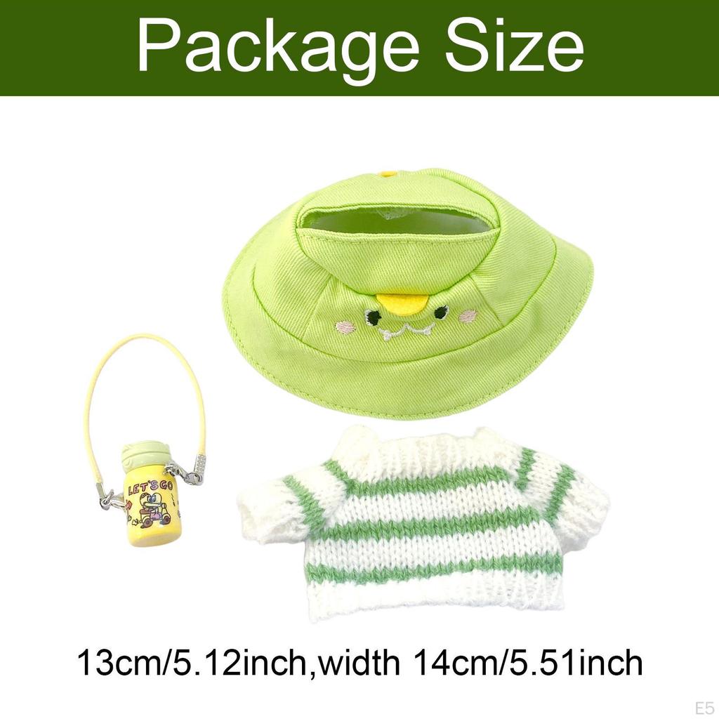 Doll Apparel Mini Knit Striped Sweater Gift Soft Accessory with Water Bottle
