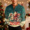 Mens Christmas Sweater Zip Up Sweatshirts Vintage Knit Graphic Sweatshirt Xmas Stand Collar Pullover