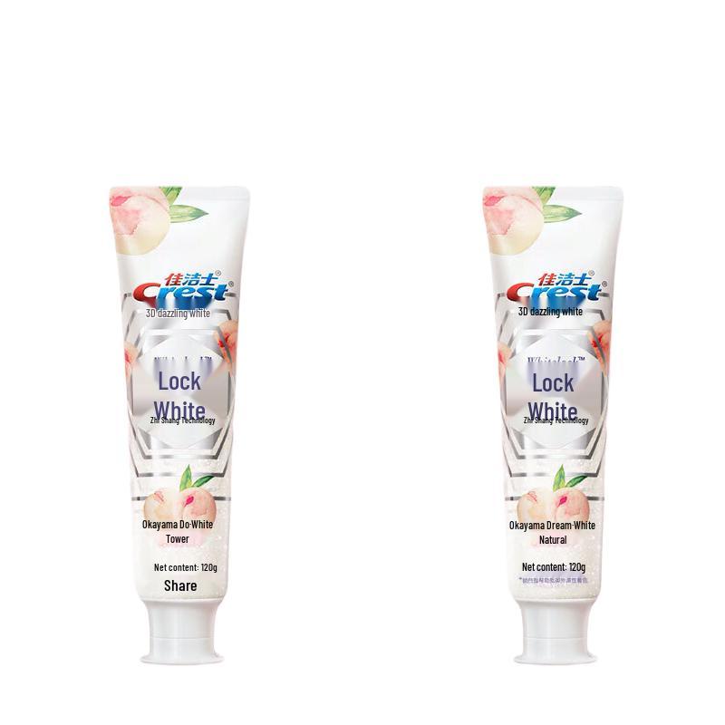 Crest Dual-Color Whitening Toothpaste with Okayama Dream White Peach