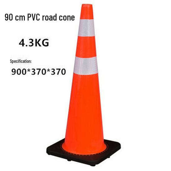 70cm Reflective PVC Road Safety Cone with Rubber Base