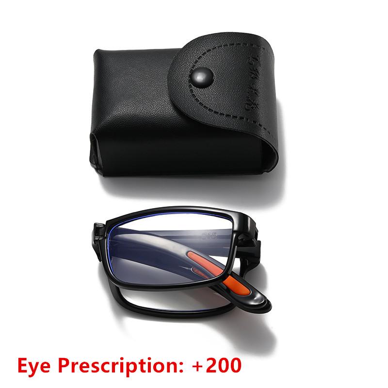 Tragbare Brille Herren Damen Faltbare Lesebrille mit Etui Anti-Blaulicht-Brille Alterssichtigkeit Retro Unisex Taschenbrille