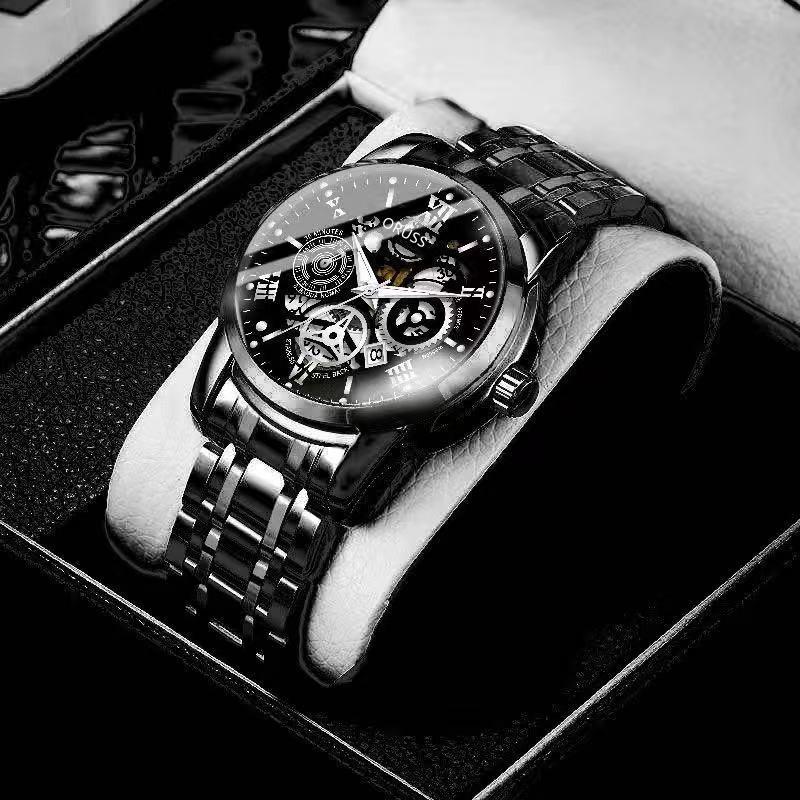 Non-Mechanical Stainless Steel Automatic Movement Men'S Calendar Luminous Waterproof Round Ordinary Glass Mirror Domestic Wrist