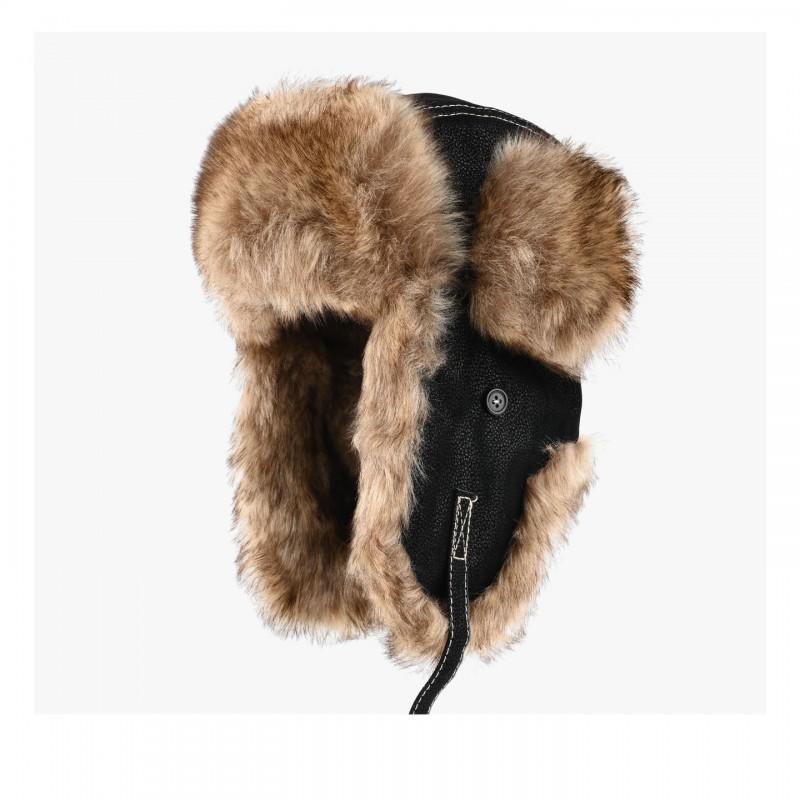 Faux Fur Leather Hat Men Women Winter Warm Ear Protection Cycling Outdoor Cap
