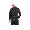 Adidas SS22 Solid Color Logo Full Print Long Sleeve Hooded Jacket Men Outerwear Black HB6013