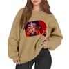 Women's Fashion Long Sleeve Print Round Neck Loose Pullover Sweater Top