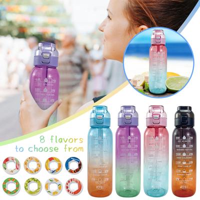 1000ml Flasche, Update Wasserflasche Set mit 8 Kapseln Trinkhalm, Outdoor Wasserflasche
