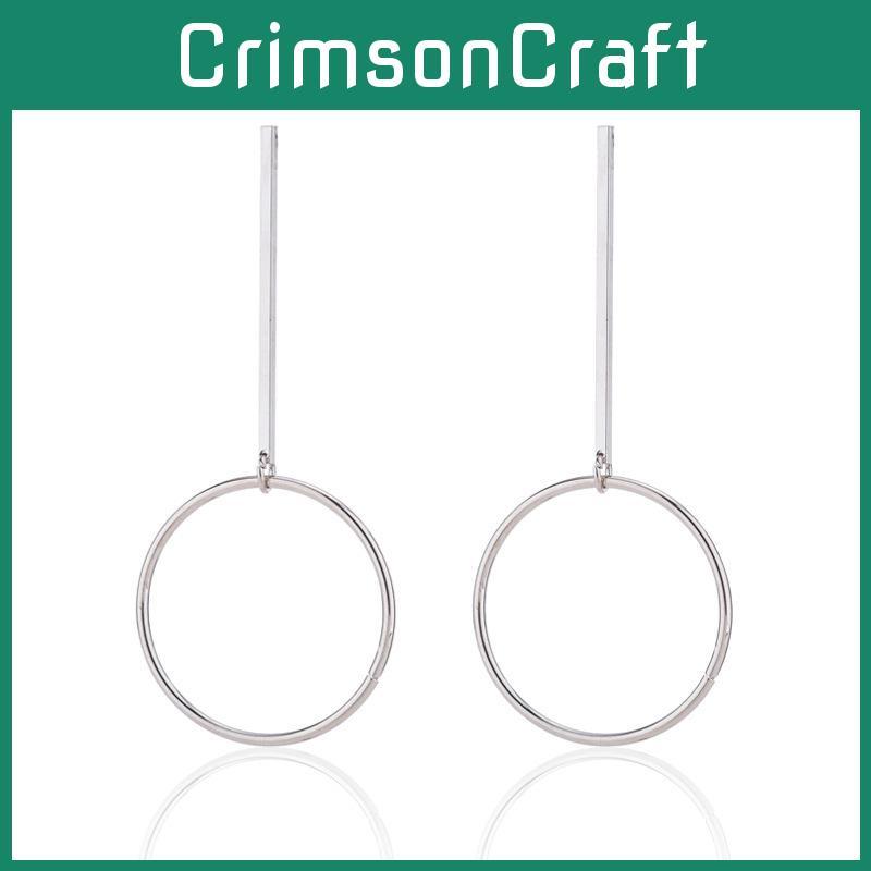 And Gold Silver Geometric Hoop Earrings Fashionable Minimalist Alloy Jewelry For Women