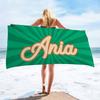 Custom Beach Towel Personalized Name Text 160x80cm Microfiber Bath Towels All Season Soft Absorbent Blanket