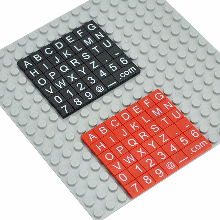 MOC City Alphabet Number Symbol Assemble Building Blocks 1x1 DIY Printed Word Spelling 3070 Tiles Bricks Toys For Children Leduo