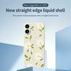 For iPhone 17 Case White Flowers Green Leaves Pattern Printing Straight Edge TPU Phone Back Cover