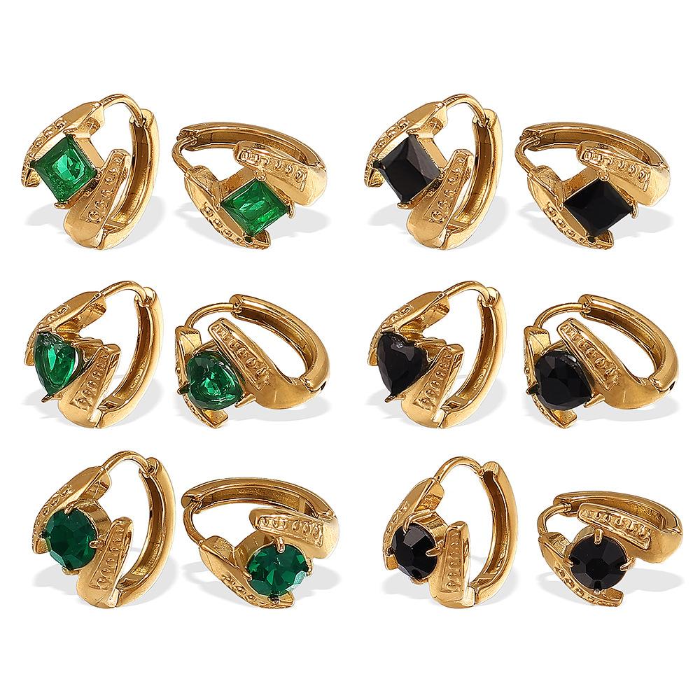 Temperament Earrings Women's Simple Stainless Steel Gold-plated Earrings Fashion Studs Premium Earrings Jewelry