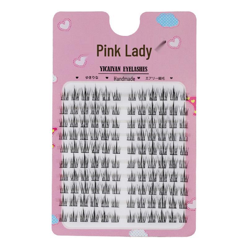 Natural Look Pink Sunflower False Eyelashes for a Bare Makeup Style Three-Cluster Sunflower