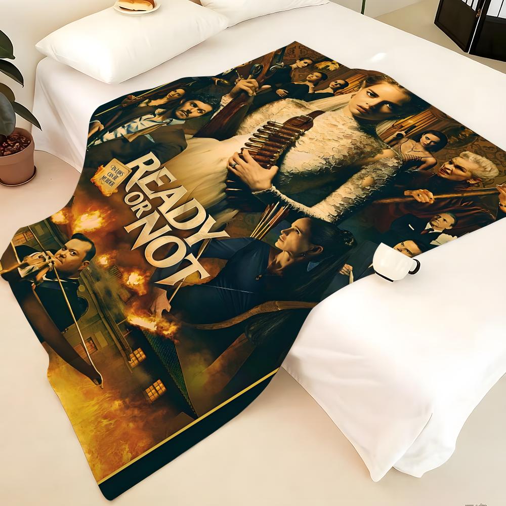 Movie R-ReadyorNot Throw Flannel Blanket, Soft Warm, Durable & Washable cute Cool