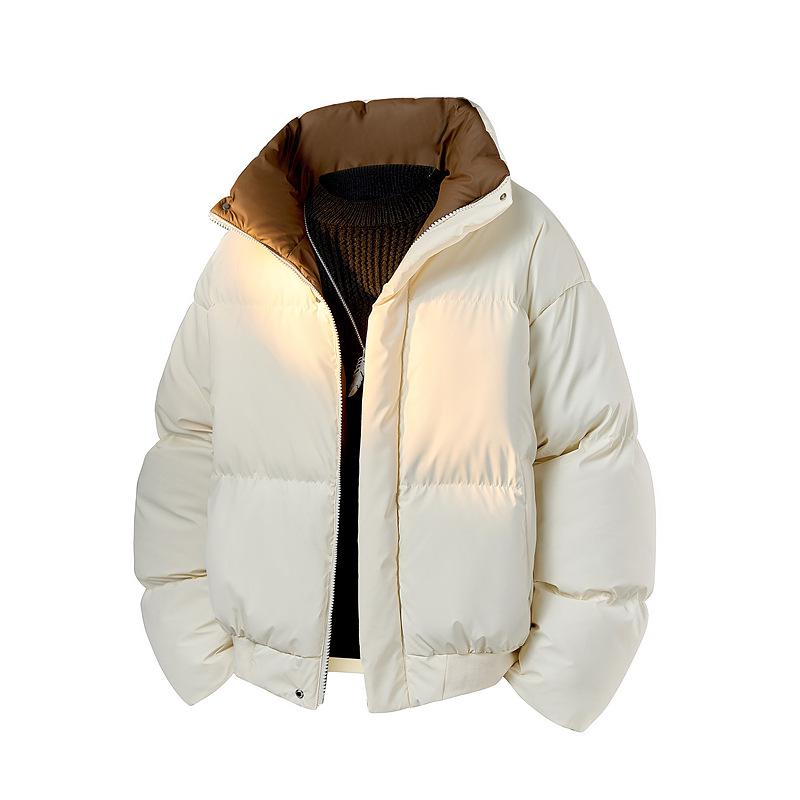 

2025 Winter Trendy Cotton-Padded Stand Collar Jacket Large хакі