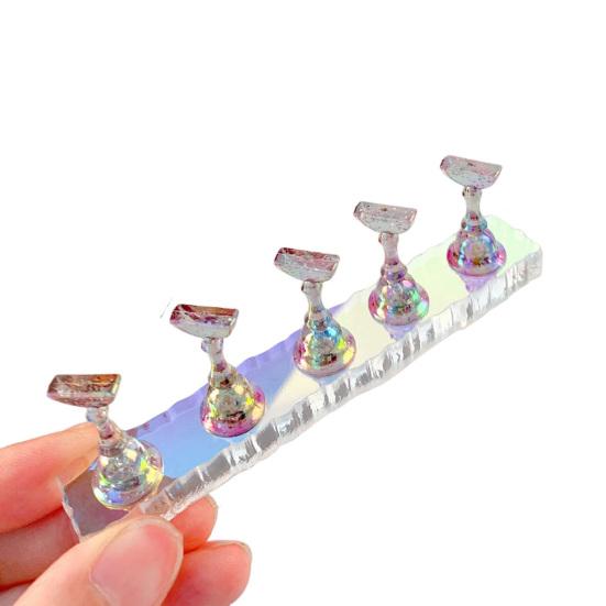 1 Set Decorative Non-Slip Practical Sparkling Magnetic Nail Holder Practice Training Display Stand False Nails Holder