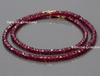 Natural Ruby Faceted Rondelle Beaded Necklace for Women Men, Handmade Red Gemstone Jewelry Gift
