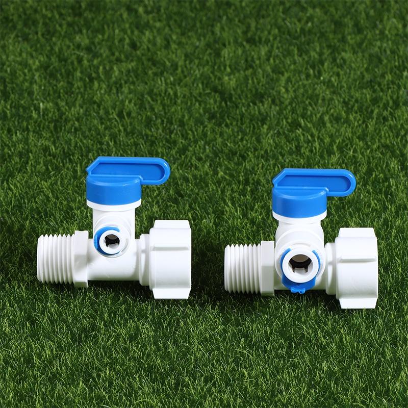 1/2 Thread To 1/4 3/8 Quick Connect Water Purifier Diverter Valve Ro Feed Ball Valve For Ro Water Filter System Home Kitchen