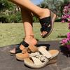 Fashion Sandal For Womens Floral Decorated Wedge Shoes Comfortable Cork Sole Stylish Shoe For Women'S Sandals 2026 Sandalias