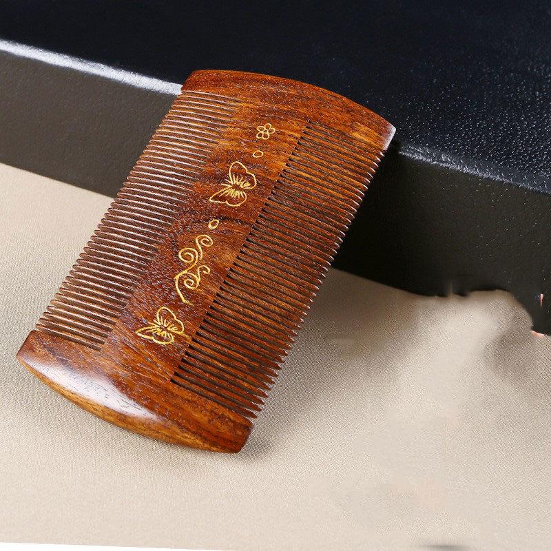 

Золотой сандал блошиный гребень: Очень густые зубья для удаления вшей и перхоти у женщин; Дизайн колесиков в античном стиле из дерева.