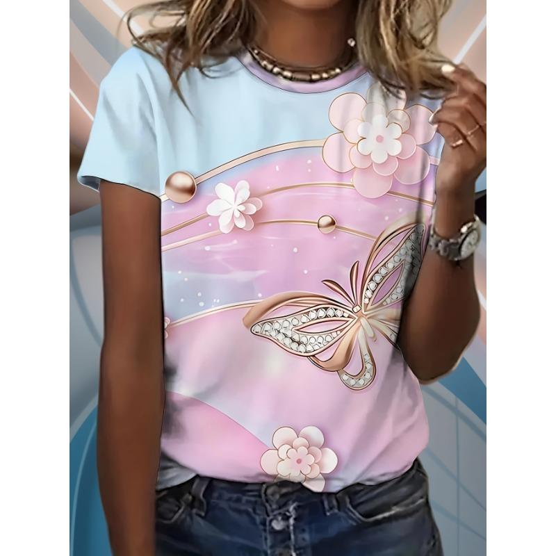 Women S Printed T-Shirt, Casual Tee S