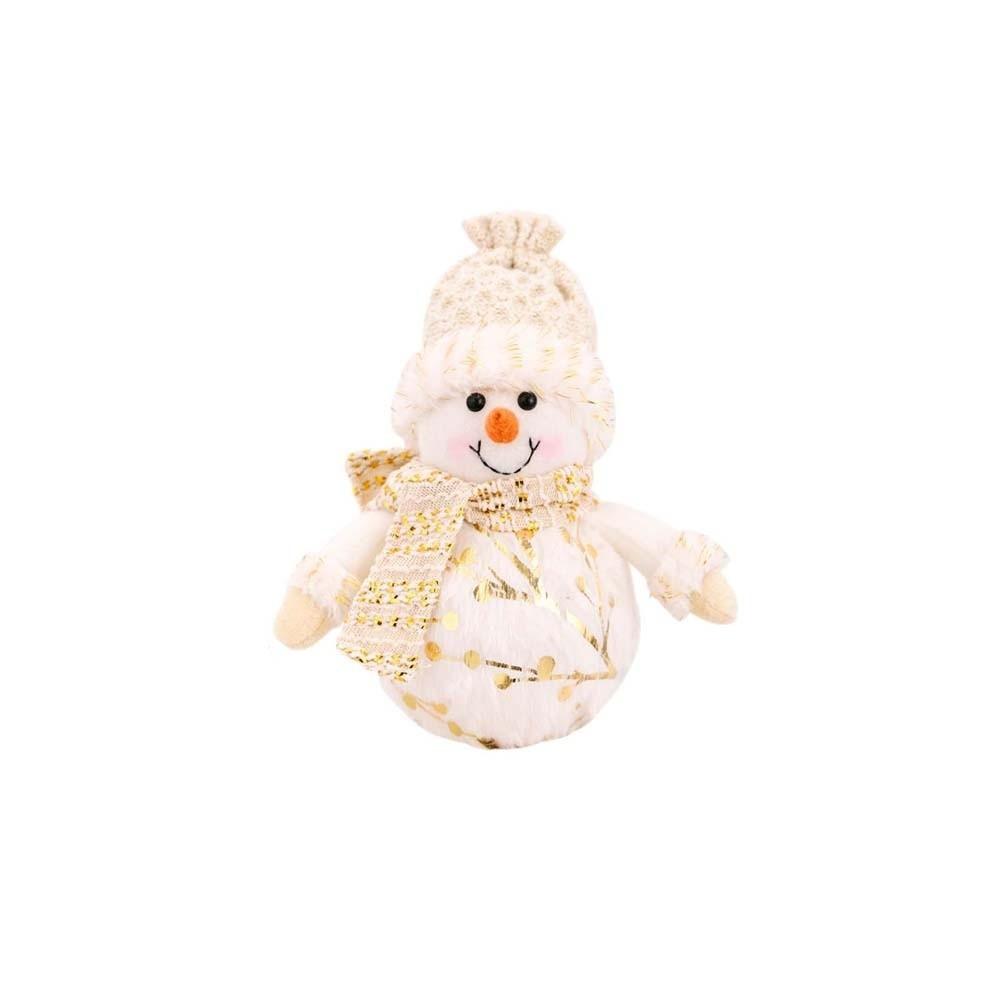 Fabric-stuffed Glowing Christmas Plush Button Cells Battery-powered Cozy Light Up Santa Warm-lit Exquisite LED Snowman Doll
