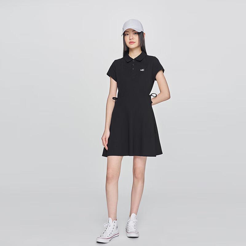 Lee Women's Slim-Fit Black Polo Midi Dress