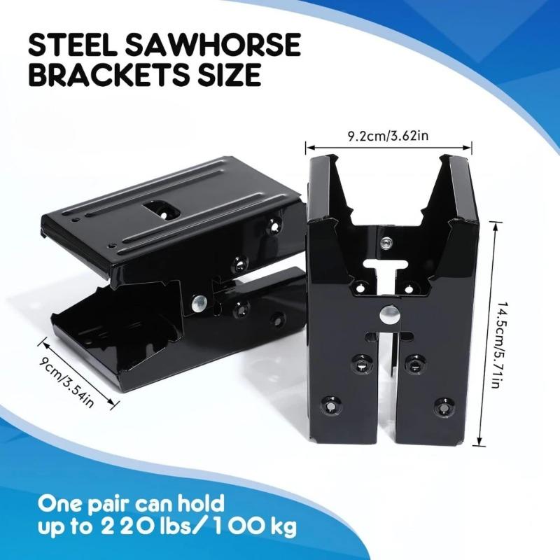 Adjustable Sawhorse Brackets DIY Woodworking Accessories for Workbench Table Holder Support Clamp Hardware