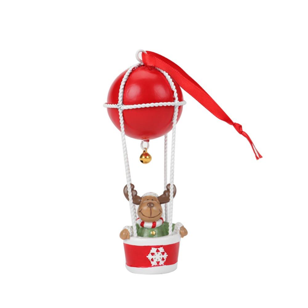 with Bell Christmas Hanging Elk Hot Air Balloon Xmas Ornament Ball Cute Xmas Decor New Year Party