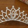 Bridal Hair Comb with Crown Decor Shiny Rhinestone Elegant Hair Comb Barrette for Woman Hair Decorative Use