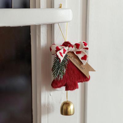 Świąteczna Kurant Wietrzny Ornament Pluszowy Futrzany Dzwonek na Drzewko Ozdobny Dzwonek Do Drzwi do Dekoracji Drzewka Samochodu Domu na Święta