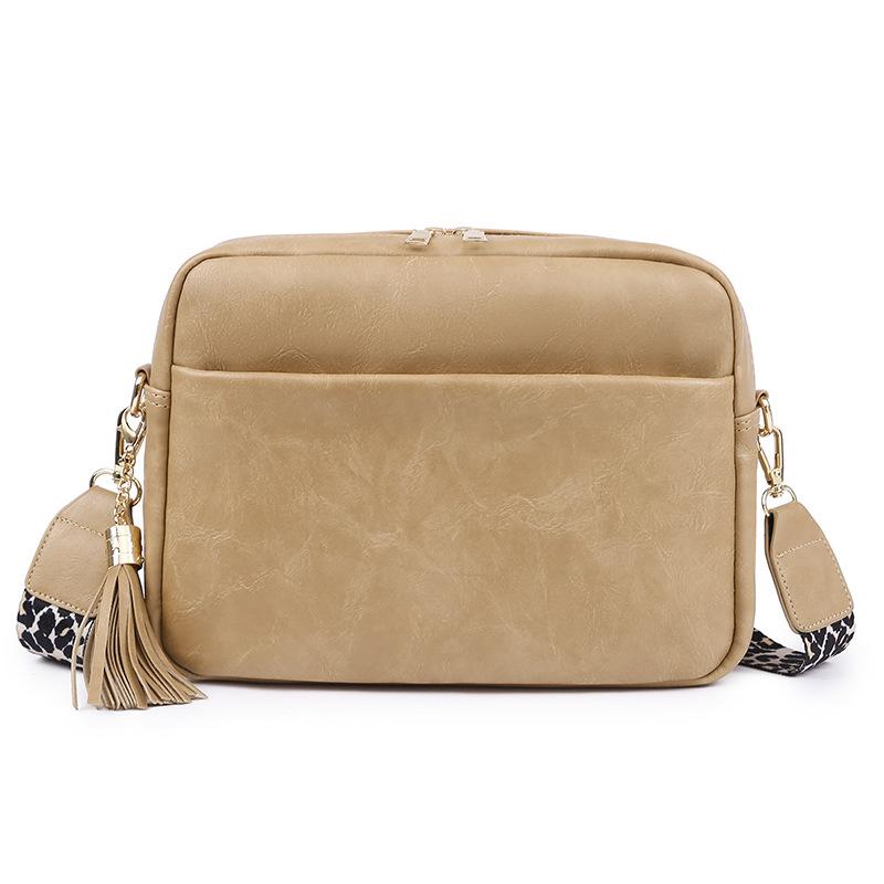 JMG Bags Tas met brede schouderband Dames Tassen Snoepkleur Dames Schoudertas Casual Crossbody Kleine Vierkante Tas kaki