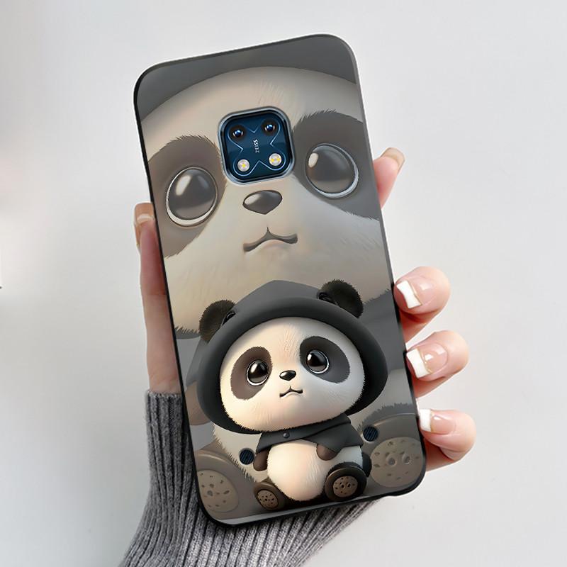 Jelly Color Simple Black Case For Nokia XR20 Popular Little Girl Viral Lucky Pattern Shell With Shockproof Bumper Soft Cover